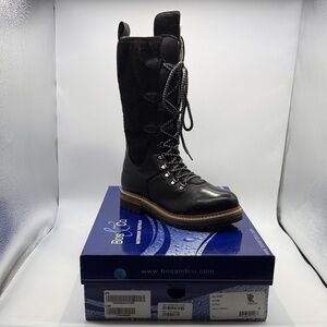 Bos. & Co. Black and Brown Women's Lace-Up Boots